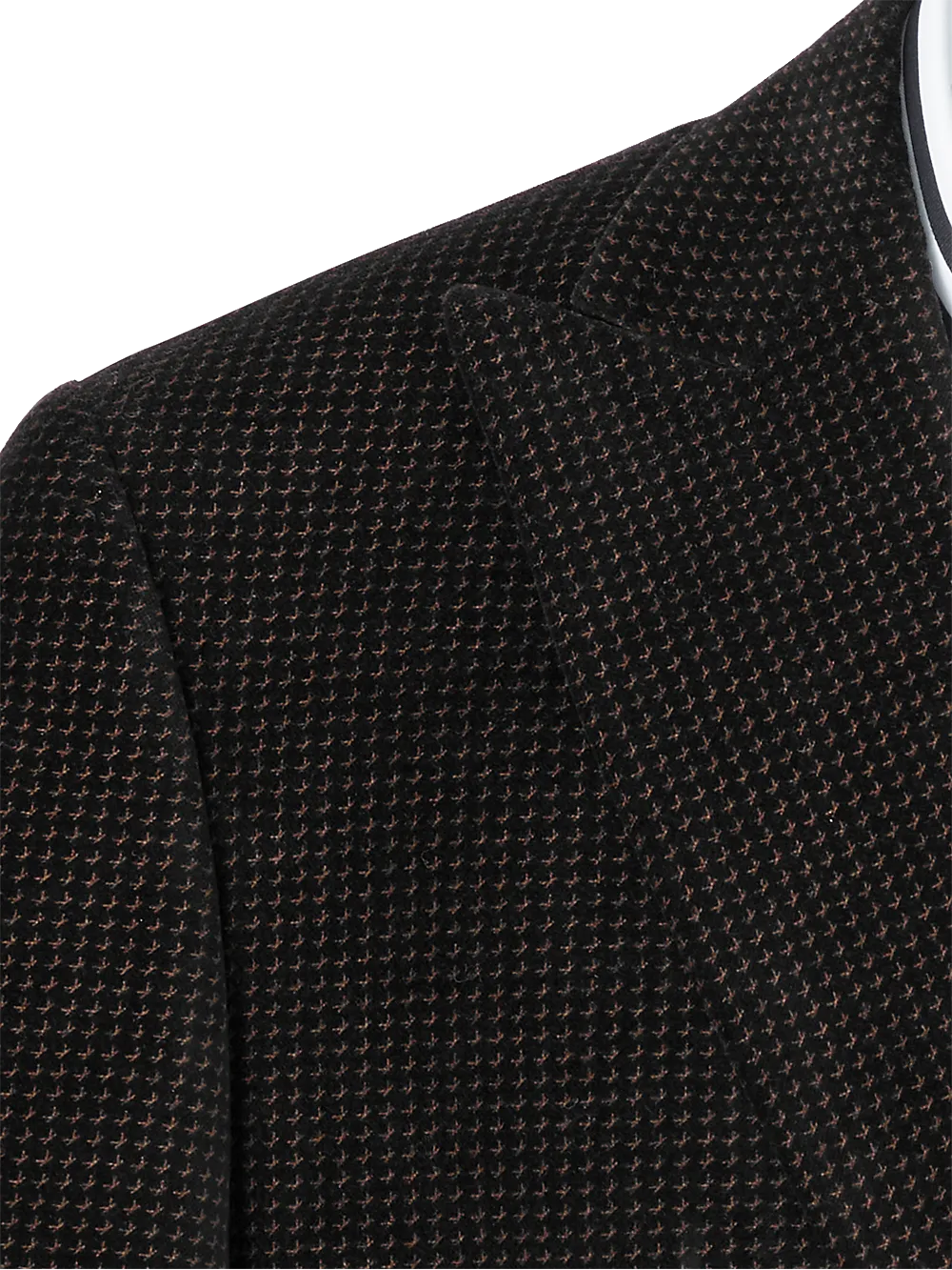 Velvet Double Breasted Peak Lapel Sport Coat - Black/gold