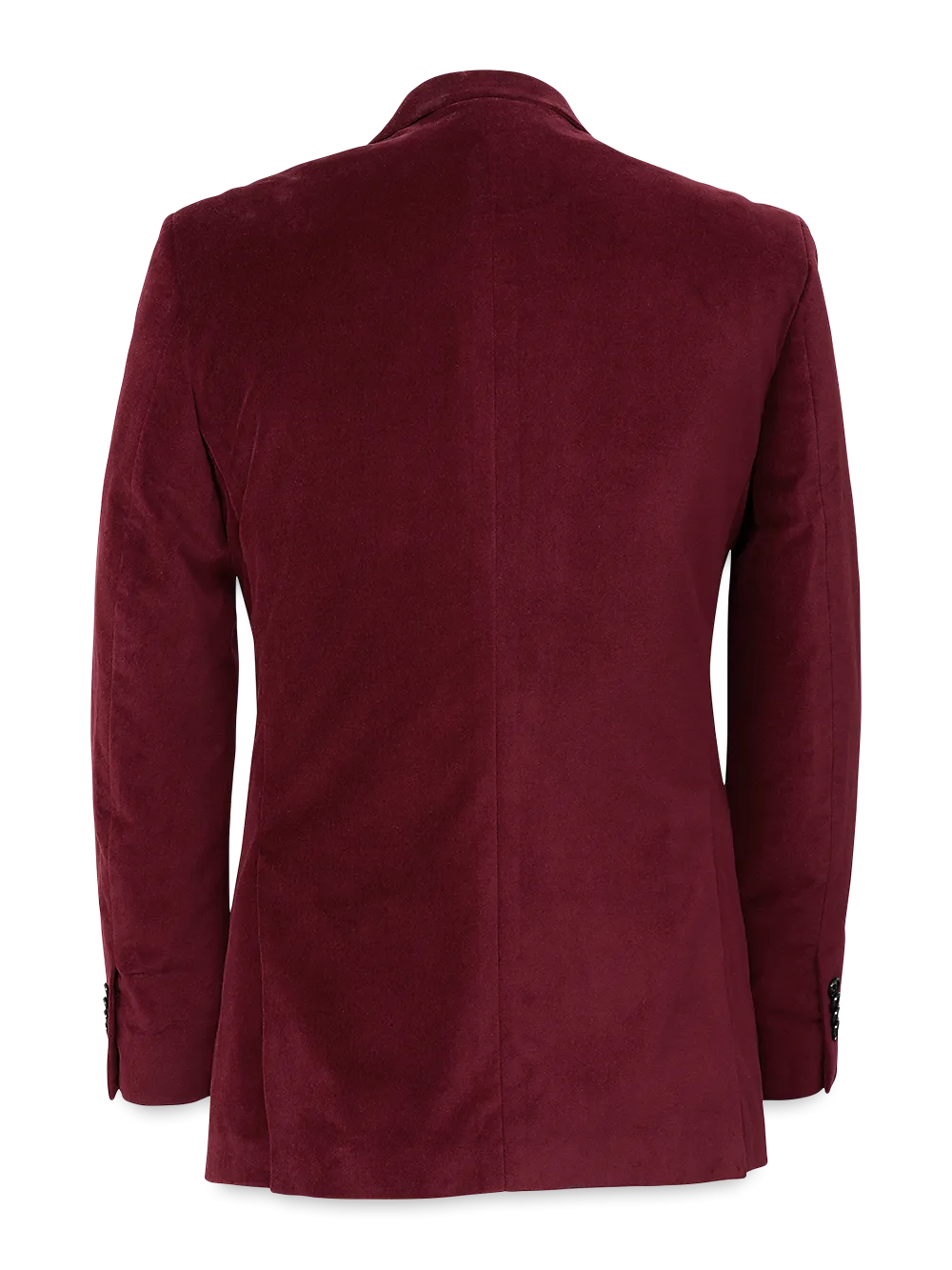 Velvet Double Breasted Peak Lapel Sport Coat - Wine