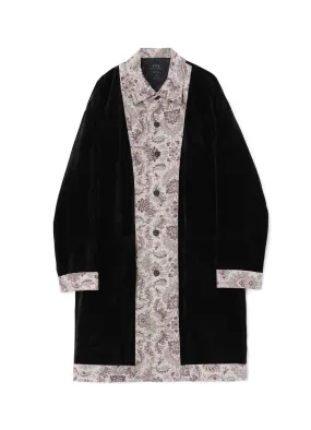 VELVETEEN LONG COAT WITH GOBELINS JACQUARD SWITCHED DESIGN