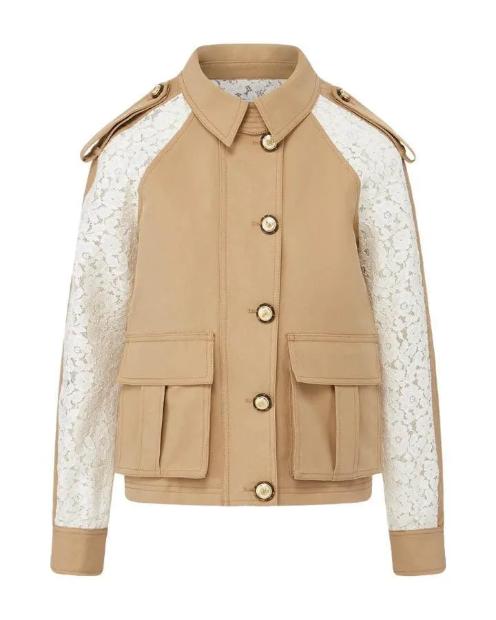 Veronica Beard Oda Mixed-Media Dickey Coat