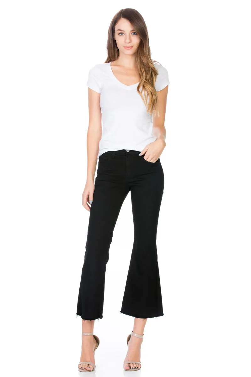 Walk of Fame Culotte Denim Flared Jeans Black