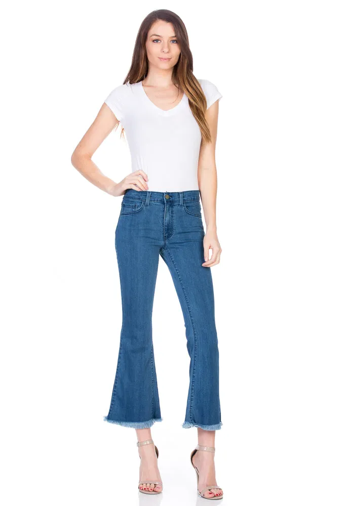 Walk of Fame Culotte Denim Flared Jeans Black