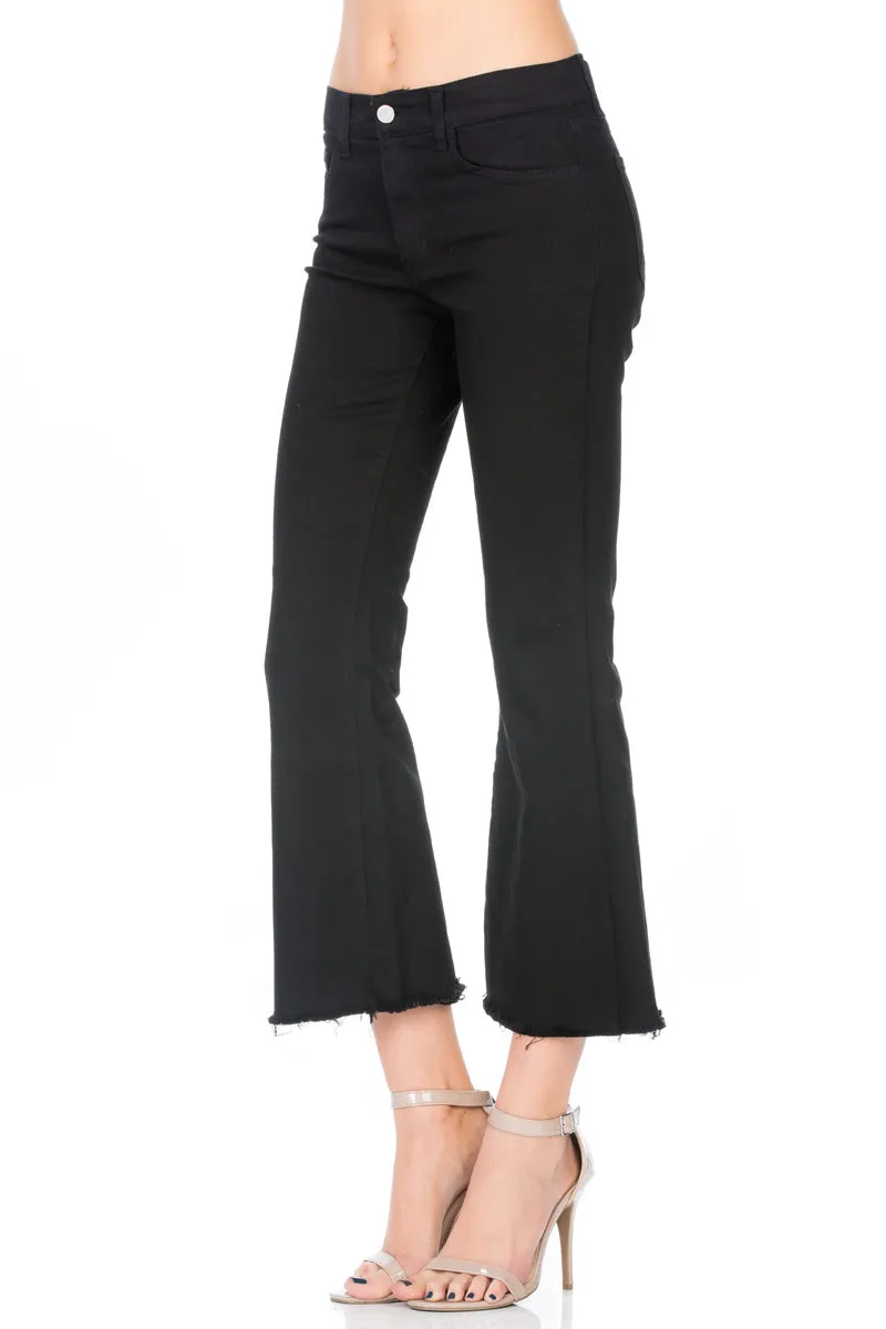 Walk of Fame Culotte Denim Flared Jeans Black