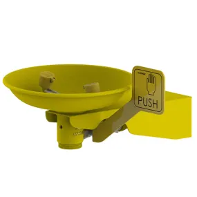 Wall Mounted Eye Wash Hand Operated - Yellow