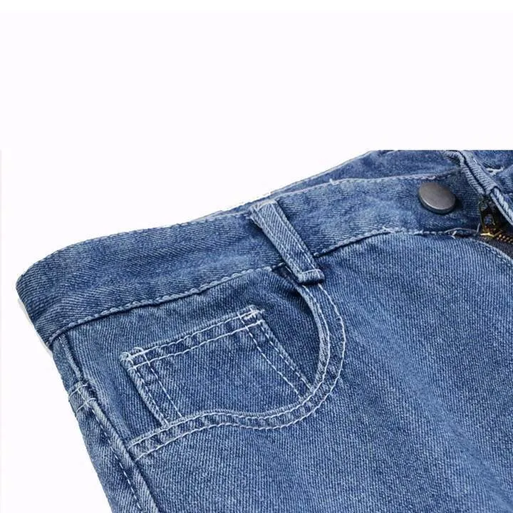 WLS Solid Color Casual Denim Jeans