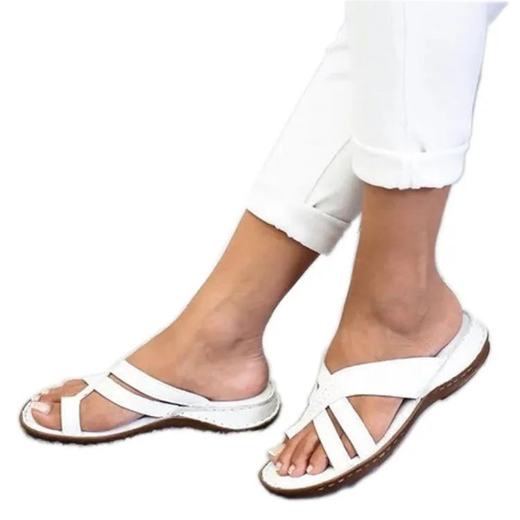 Women summer casual wedge peep toe slide sandals