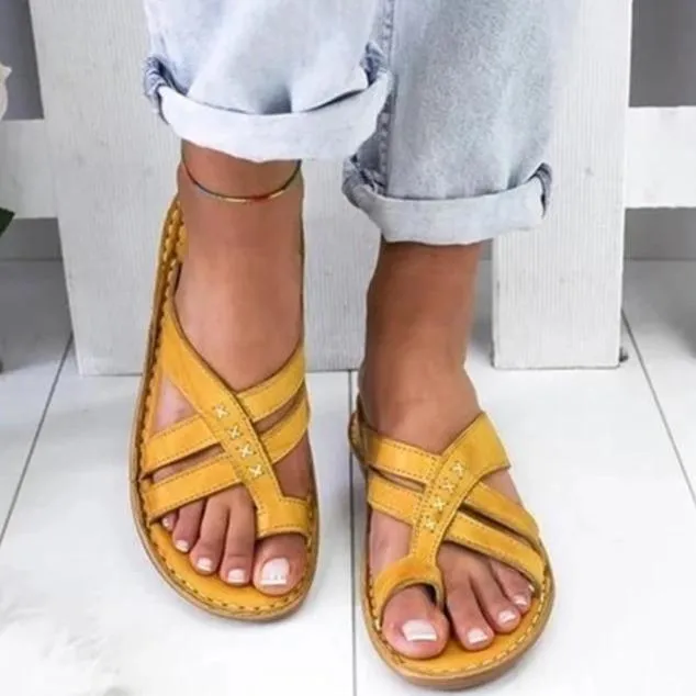 Women summer casual wedge peep toe slide sandals