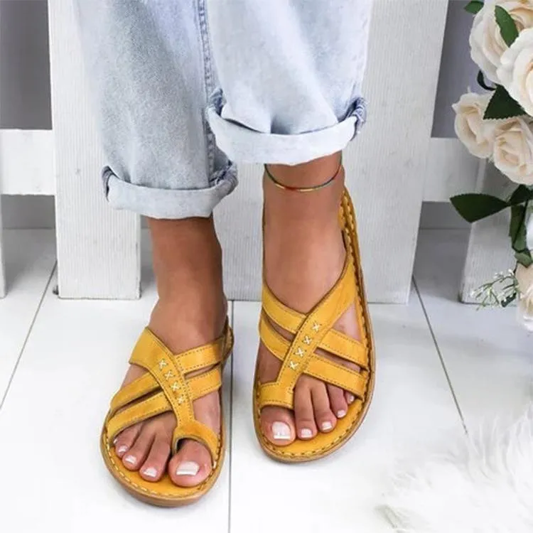 Women summer casual wedge peep toe slide sandals