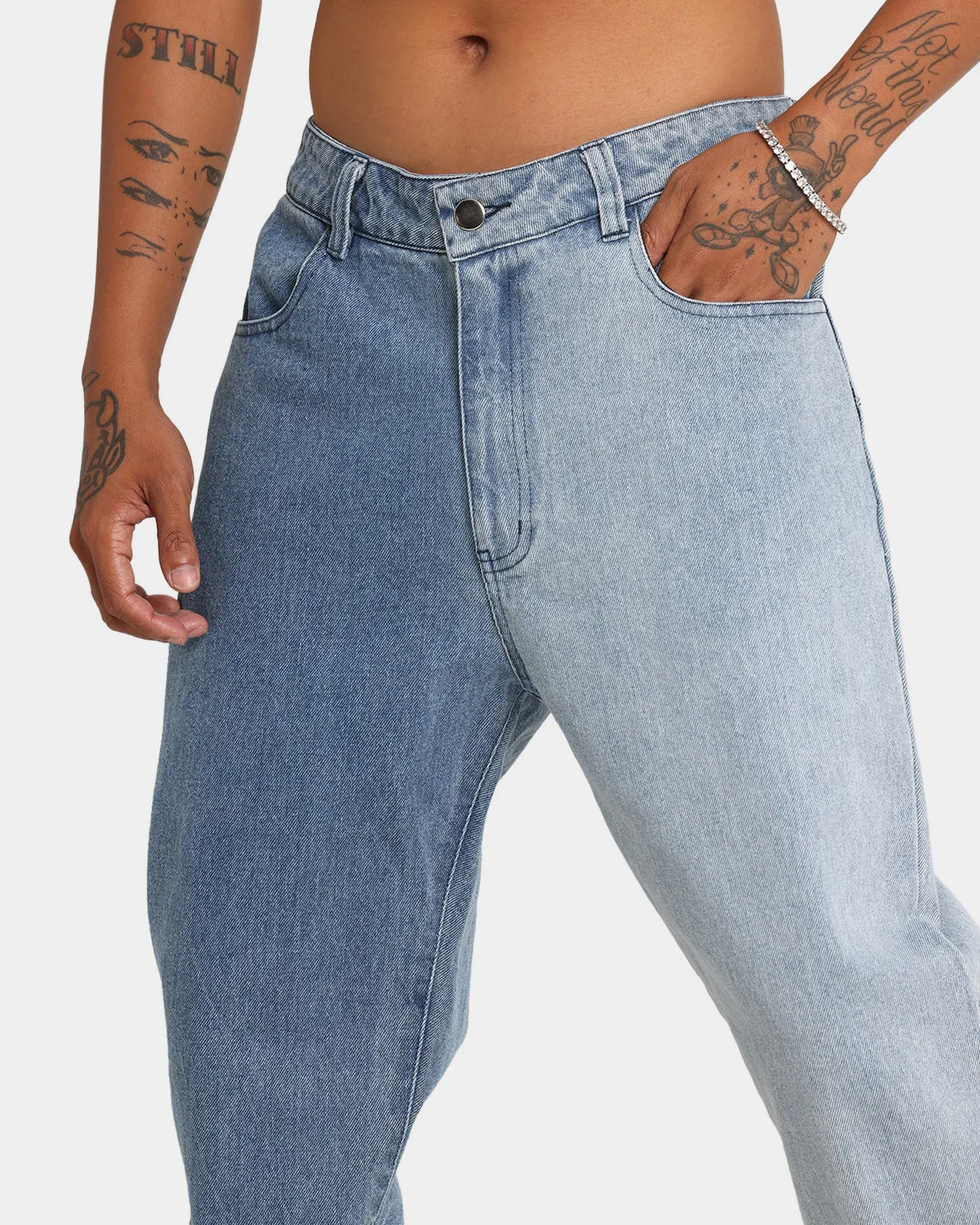 XXIII Zeke Two Tone Denim Jeans Blue