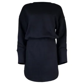 Zaina Cotton Sweatshirt Dress - Black