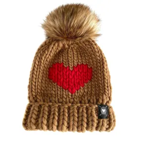 Zero Waste : Luxury Big Heart Pom-Pom Beanie